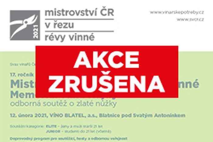 Mistrovství ČR v řezu révy vinné 2021 - ZRUŠENO