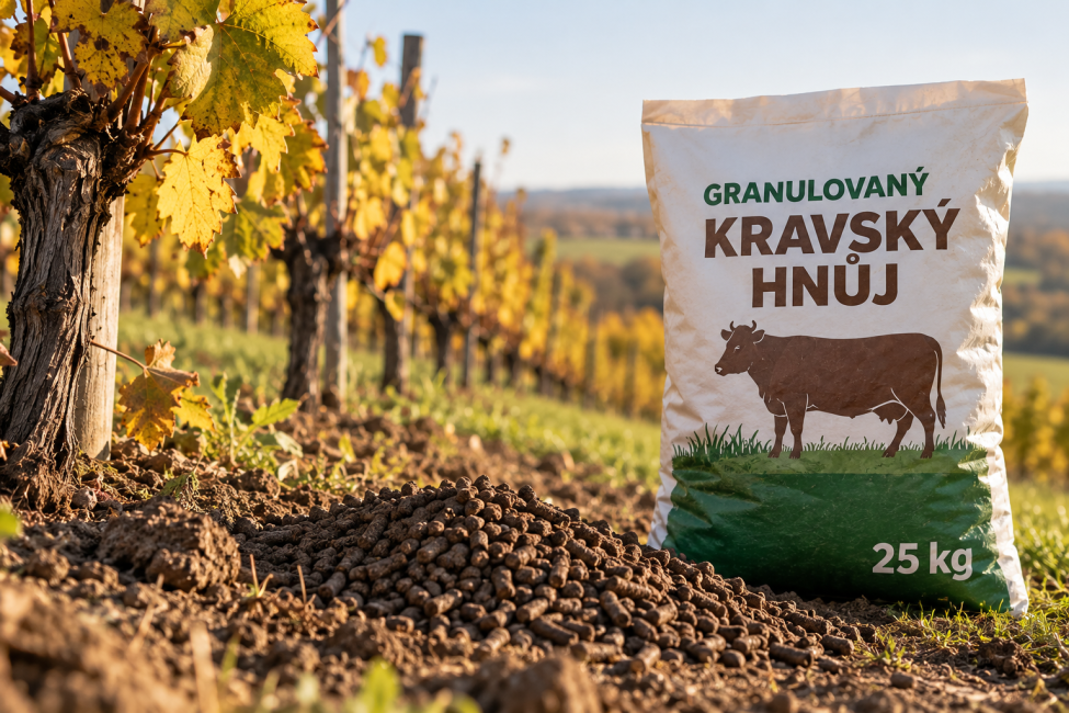 Granulovaný kravský hnůj – výhodná investice do vinice!