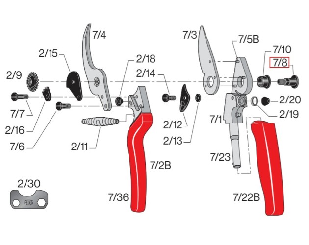 Středový šroub 7/8 FELCO (na č.7,8,9,10)