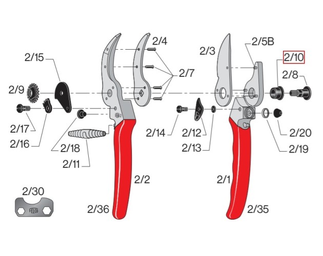 Vymezení středového šroubu 7/10 FELCO (na č.7,8,9,10..)