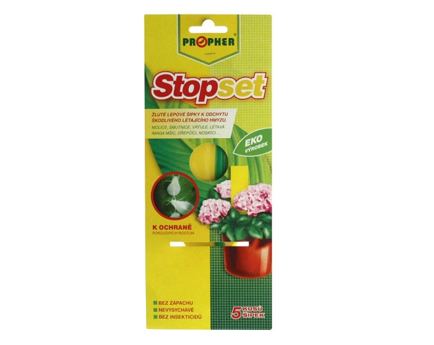 STOPSET lepové šipky žluté 14 x 5 cm