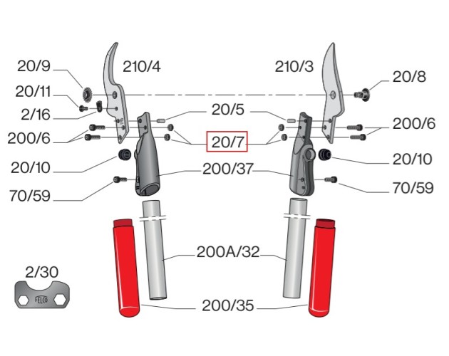 Matice 20/7 FELCO  (na dvouruční nůžky 210A)