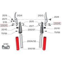 Šroub čepele 200/6 FELCO  (na dvouruční nůžky 210A)