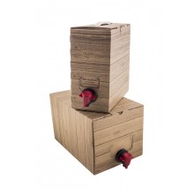 BAG IN BOX karton 5 l potisk dřeva + plastové ucho (B, 600)
